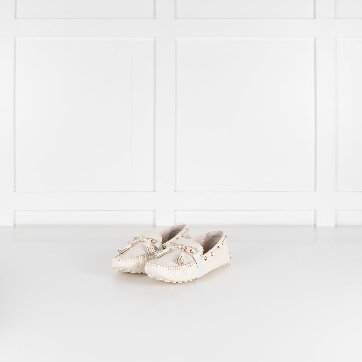 Cole Haan White Croc Print Driving Shoe