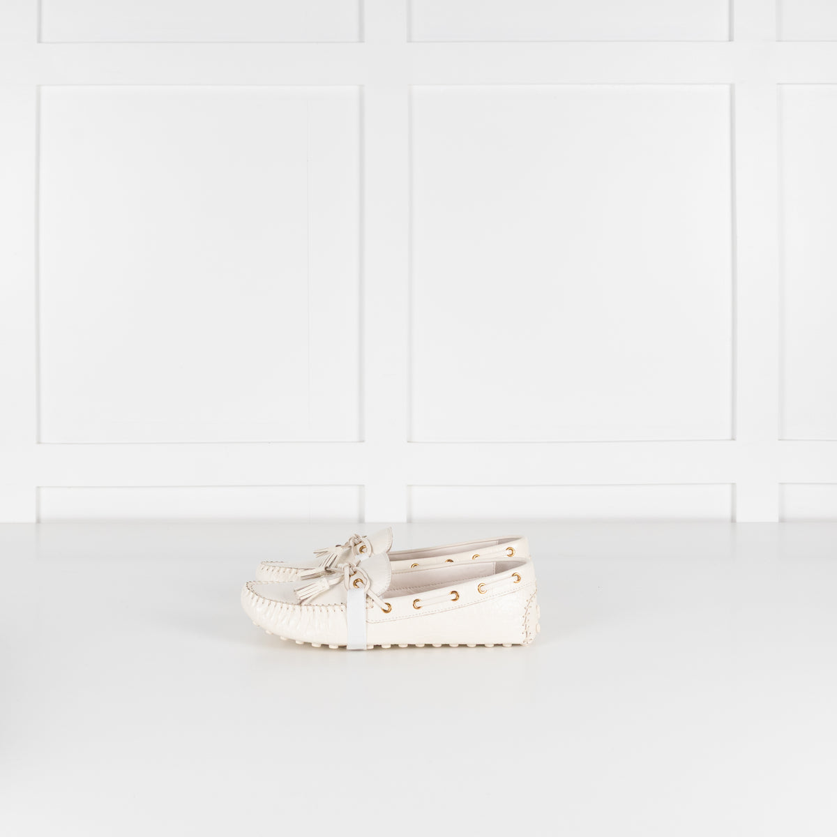 Cole Haan White Croc Print Driving Shoe
