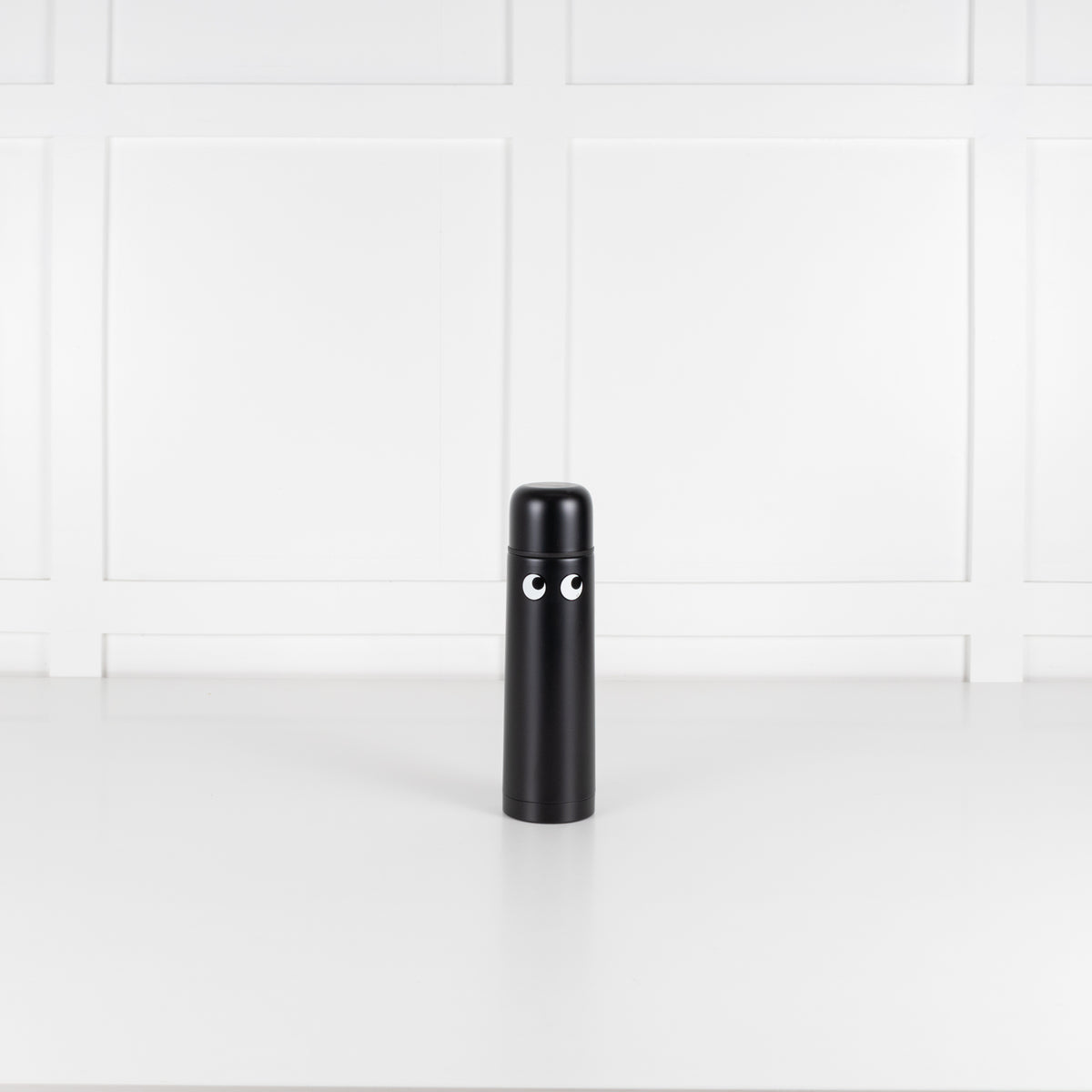 Anya Hindmarch Eyes in Black Stainless Steel Flask