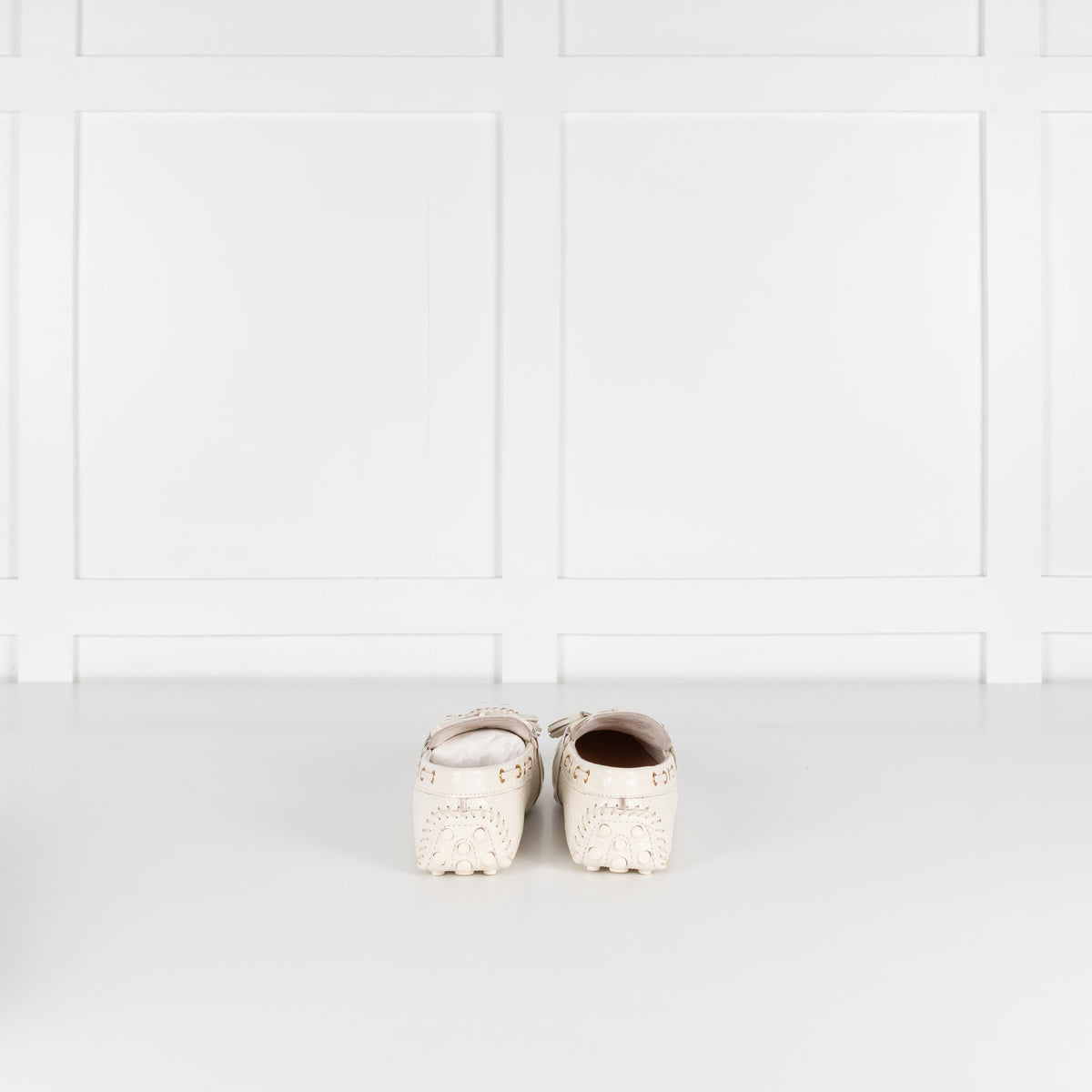 Cole Haan White Croc Print Driving Shoe