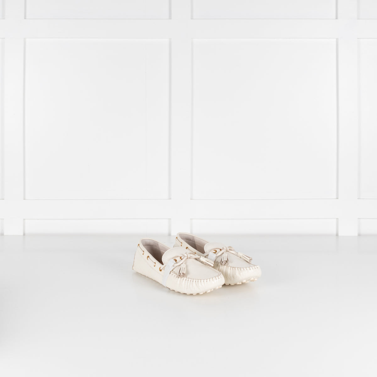 Cole Haan White Croc Print Driving Shoe