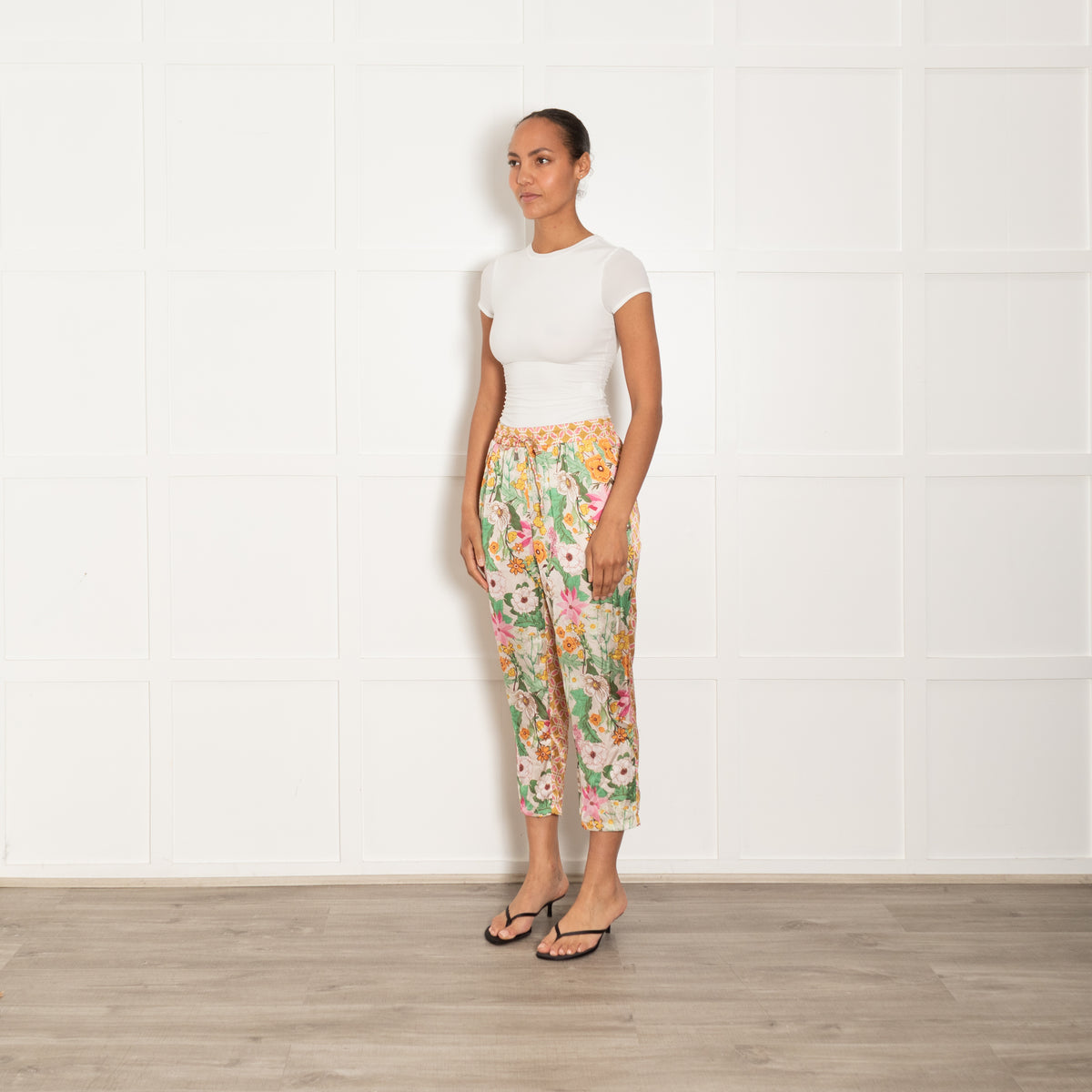 DevotionTwins Floral Lily Diamond Silky Trousers
