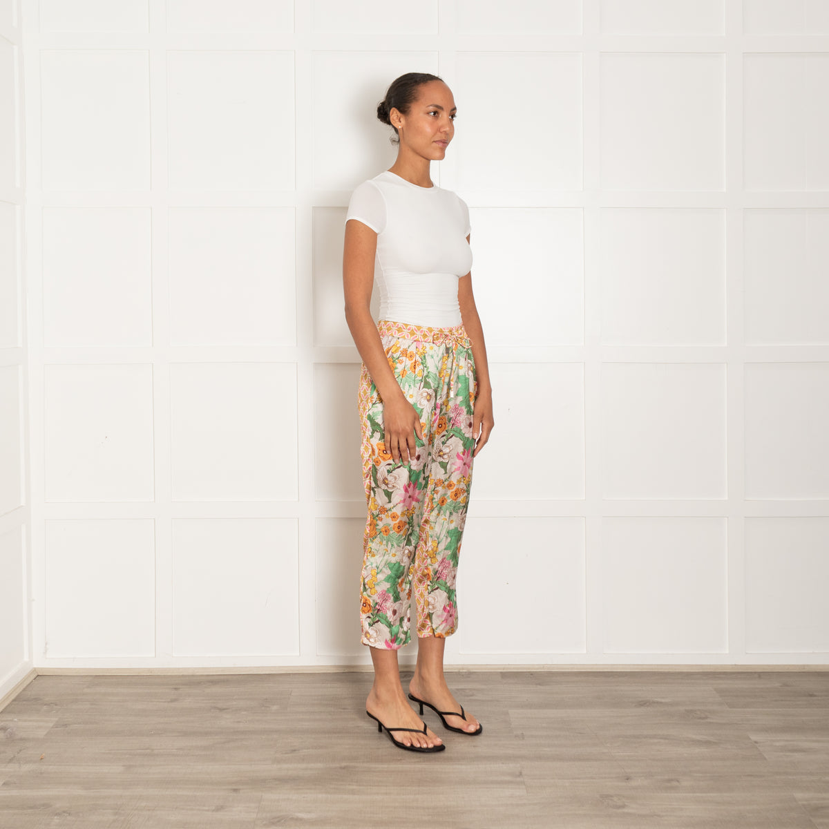DevotionTwins Floral Lily Diamond Silky Trousers