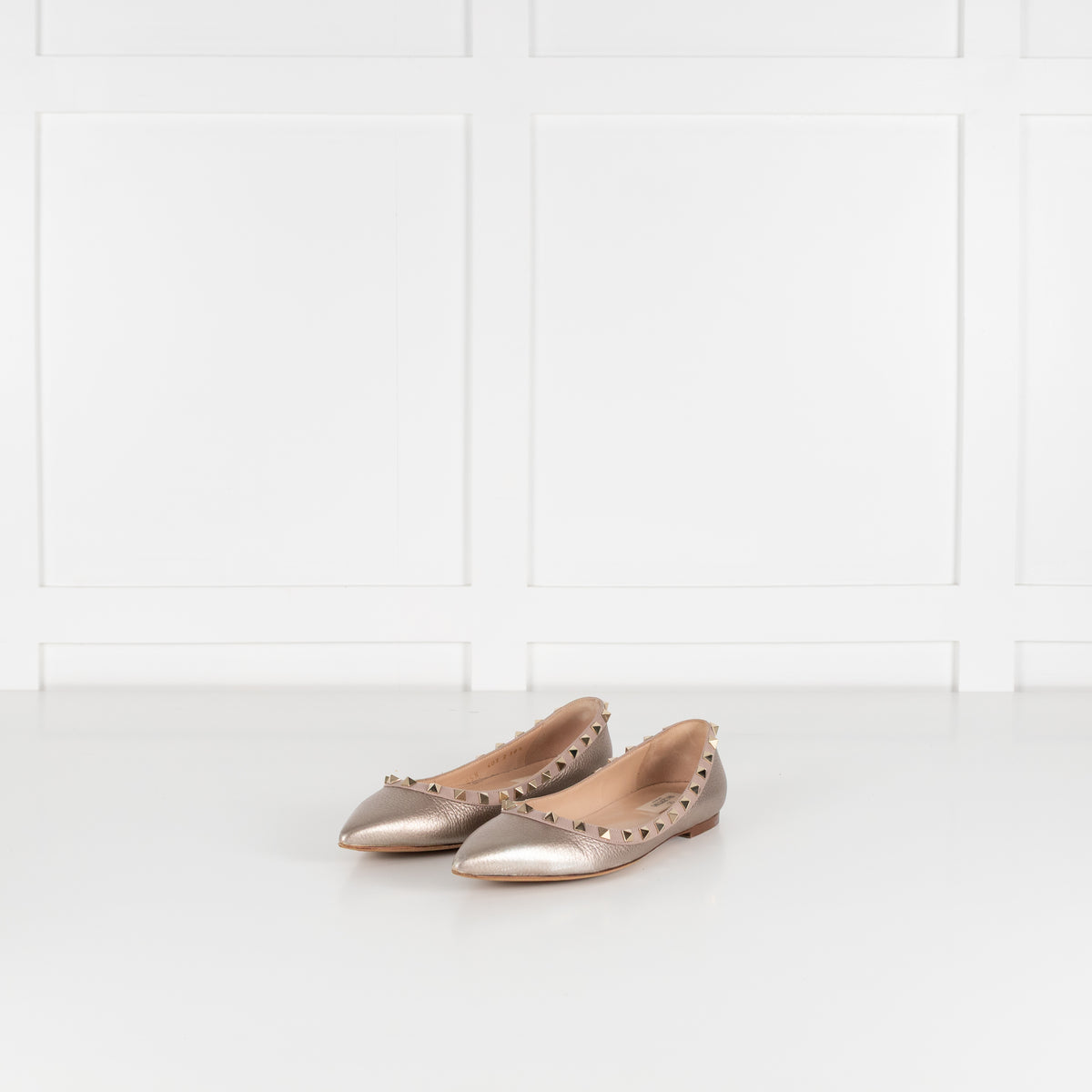 Valentino Garavani Gold Pointed Toe Flat Shoe