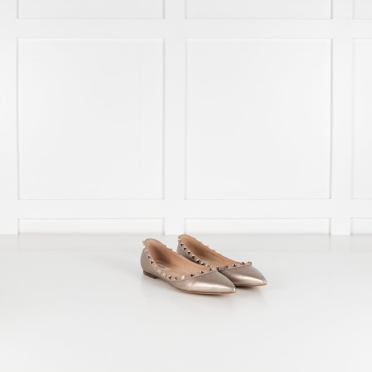 Valentino Garavani Gold Pointed Toe Flat Shoe