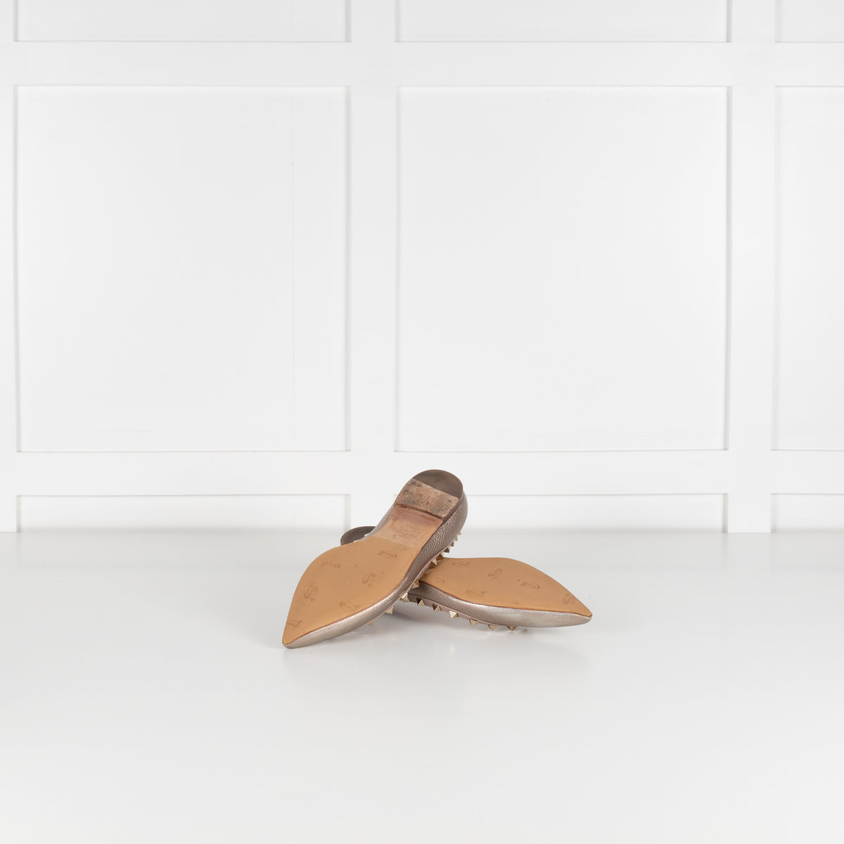 Valentino Garavani Gold Pointed Toe Flat Shoe