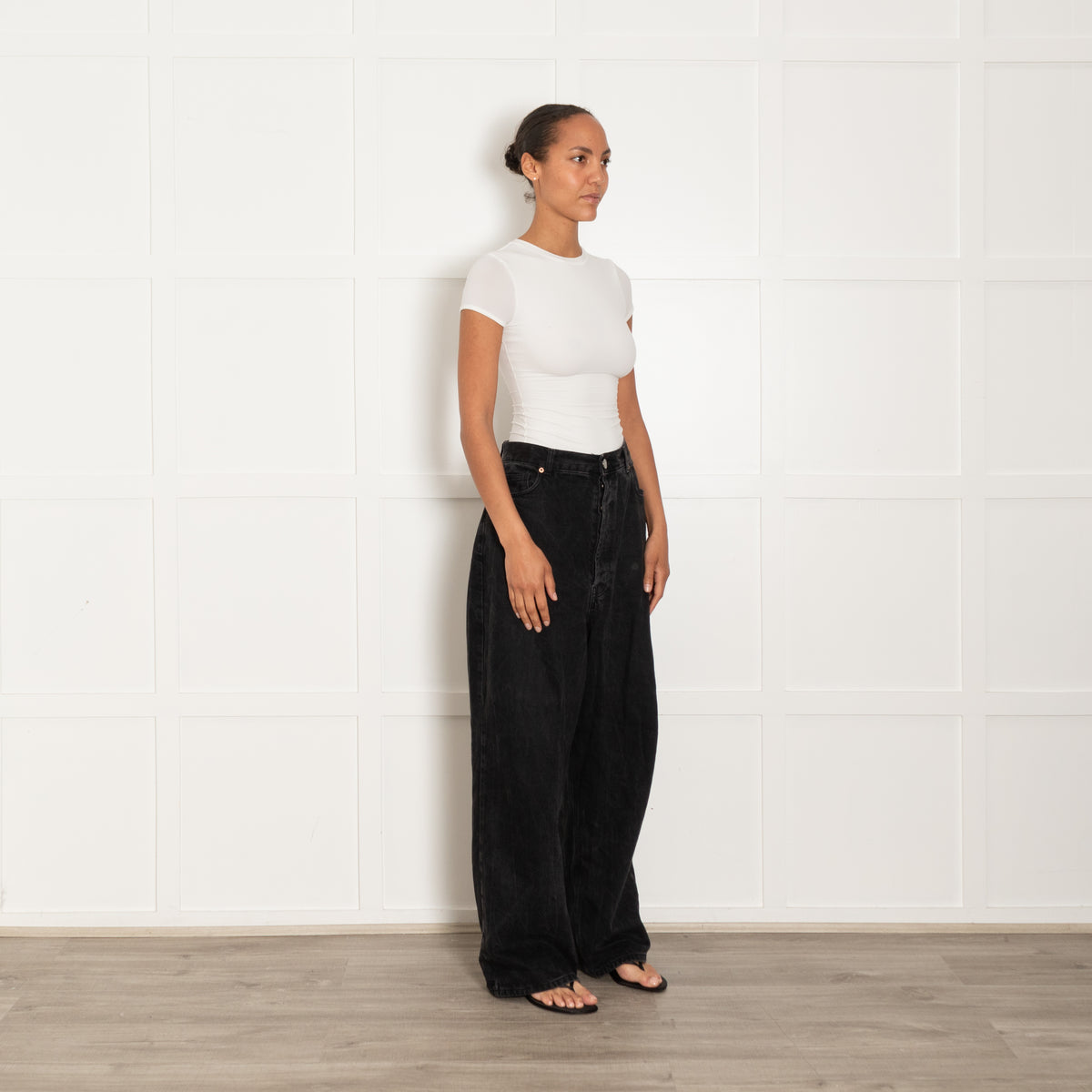 Raey Black Denim Boyfriend Cut Oversized Jeans
