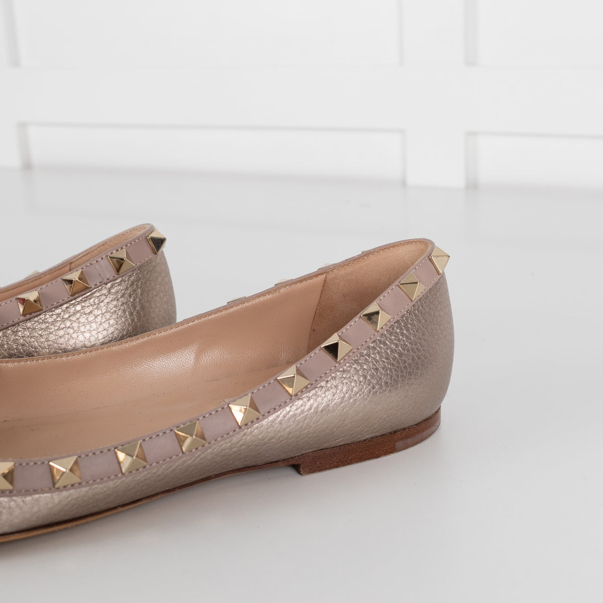 Valentino Garavani Gold Pointed Toe Flat Shoe