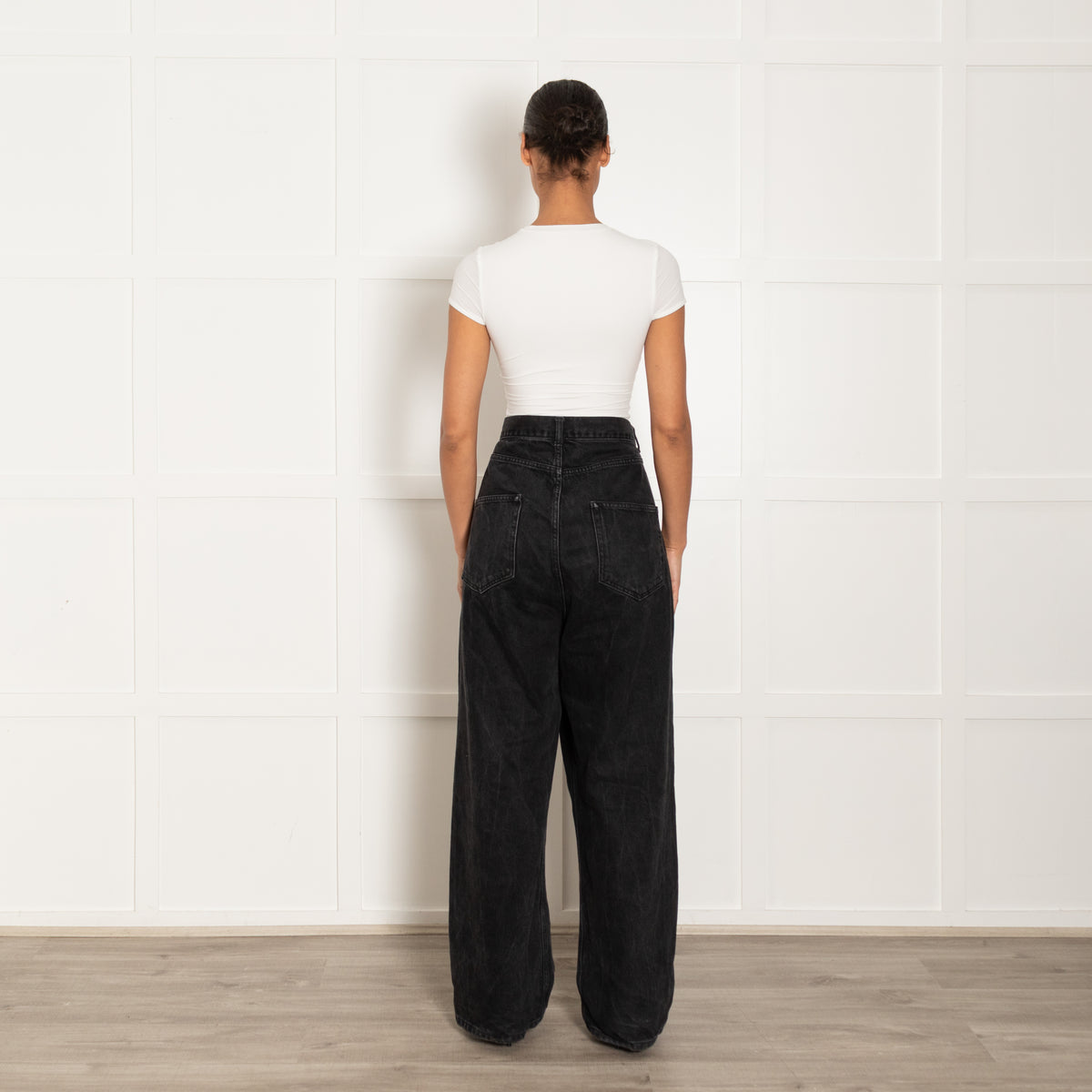 Raey Black Denim Boyfriend Cut Oversized Jeans