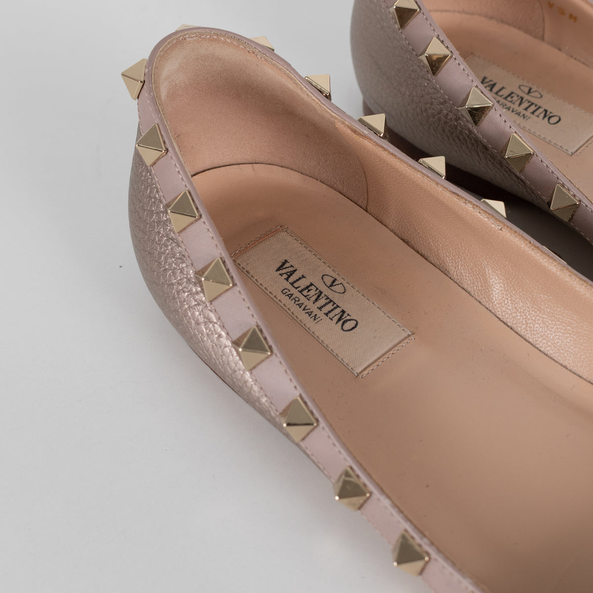 Valentino Garavani Gold Pointed Toe Flat Shoe