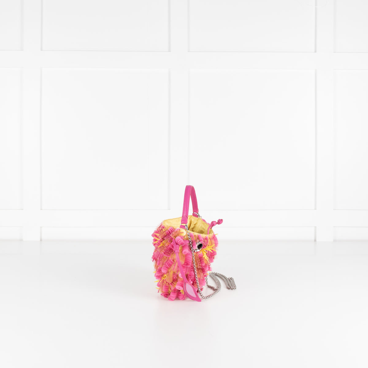 Anya Hindmarch Embellished Fish In Lime Satin Bag