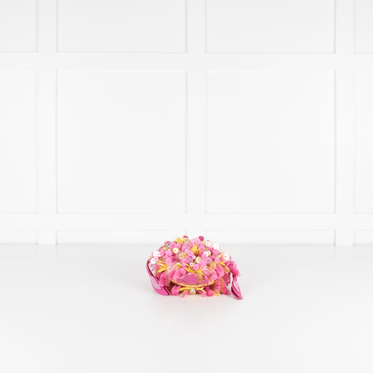 Anya Hindmarch Embellished Fish In Lime Satin Bag