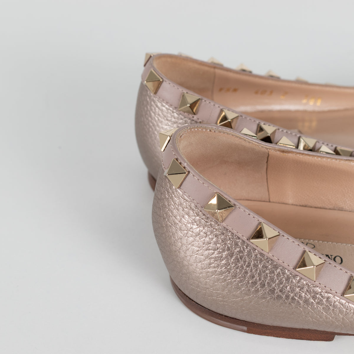 Valentino Garavani Gold Pointed Toe Flat Shoe