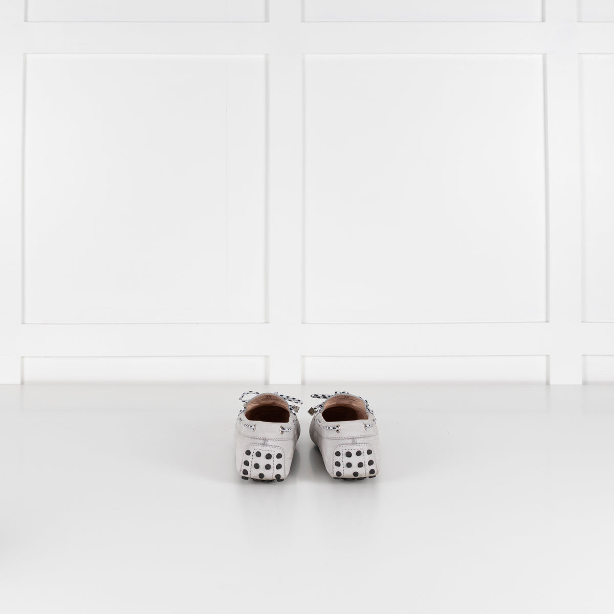 Tod's Grey Driving Loafer with Woven Tie