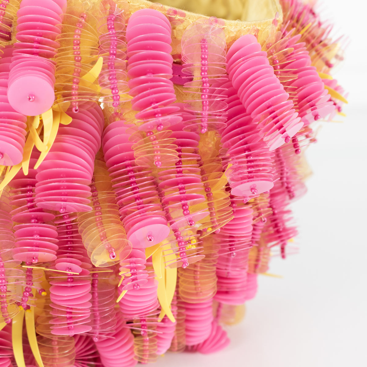 Anya Hindmarch Embellished Fish In Lime Satin Bag