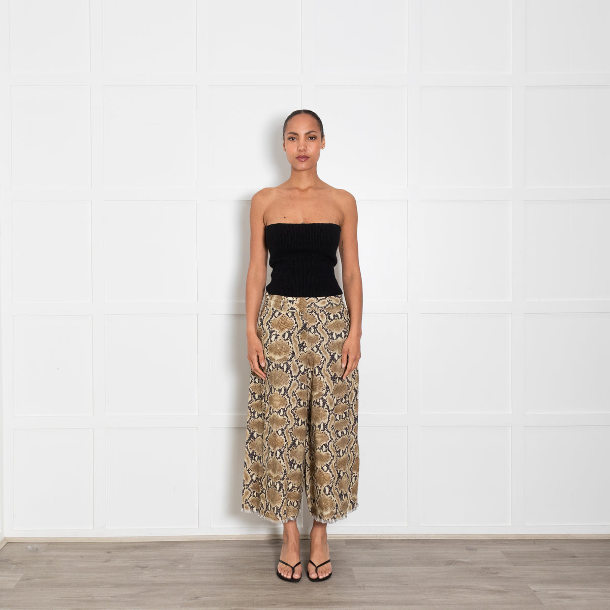 Adolfo Dominguez Snake Pattern Linen Cullottes