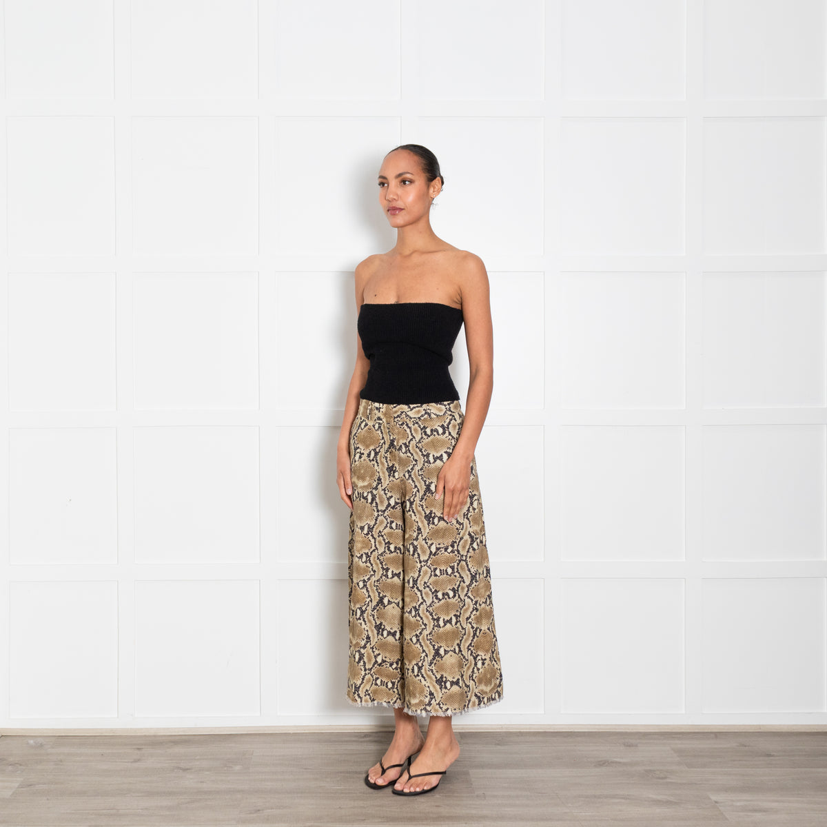 Adolfo Dominguez Snake Pattern Linen Cullottes