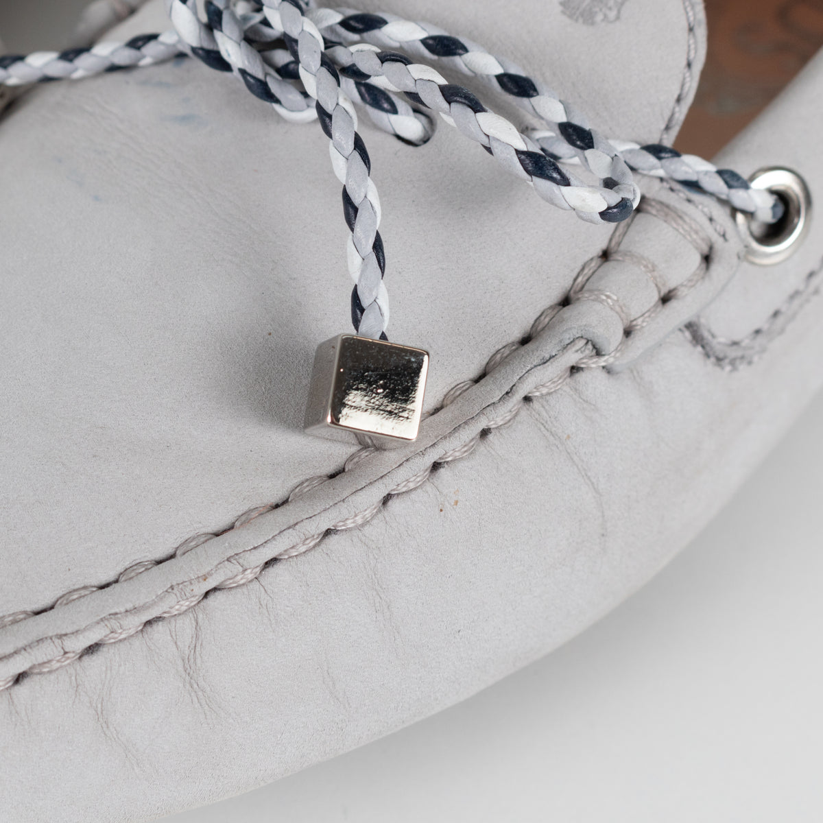Tod's Grey Driving Loafer with Woven Tie