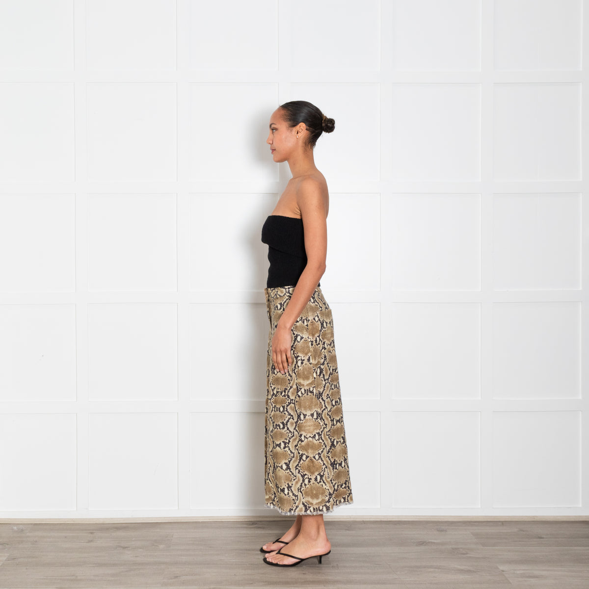 Adolfo Dominguez Snake Pattern Linen Cullottes
