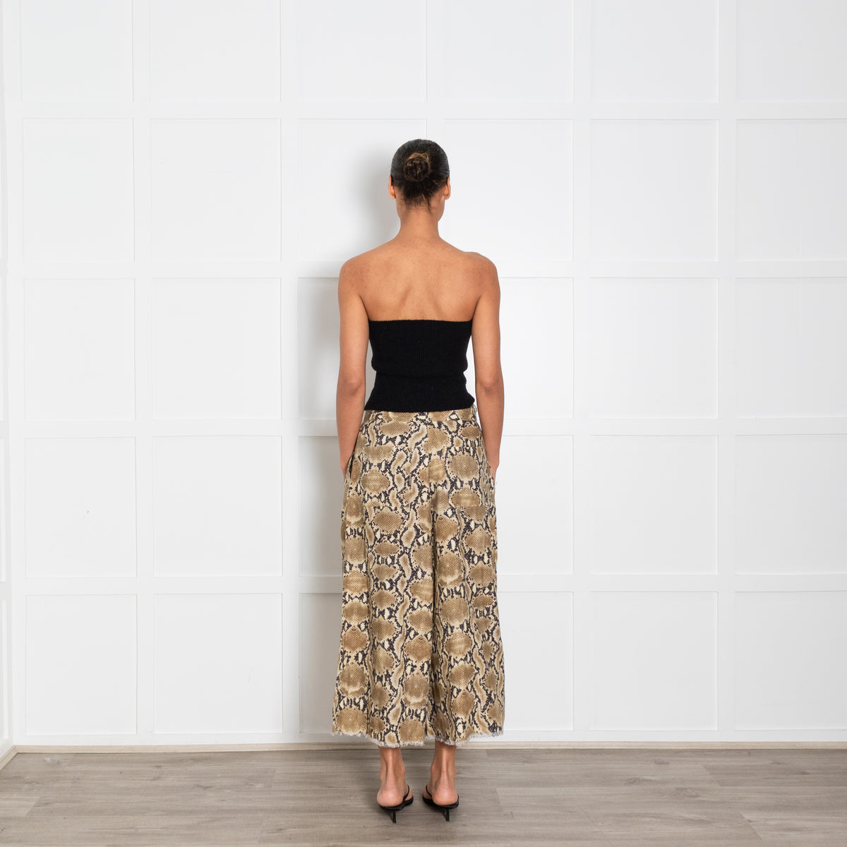 Adolfo Dominguez Snake Pattern Linen Cullottes