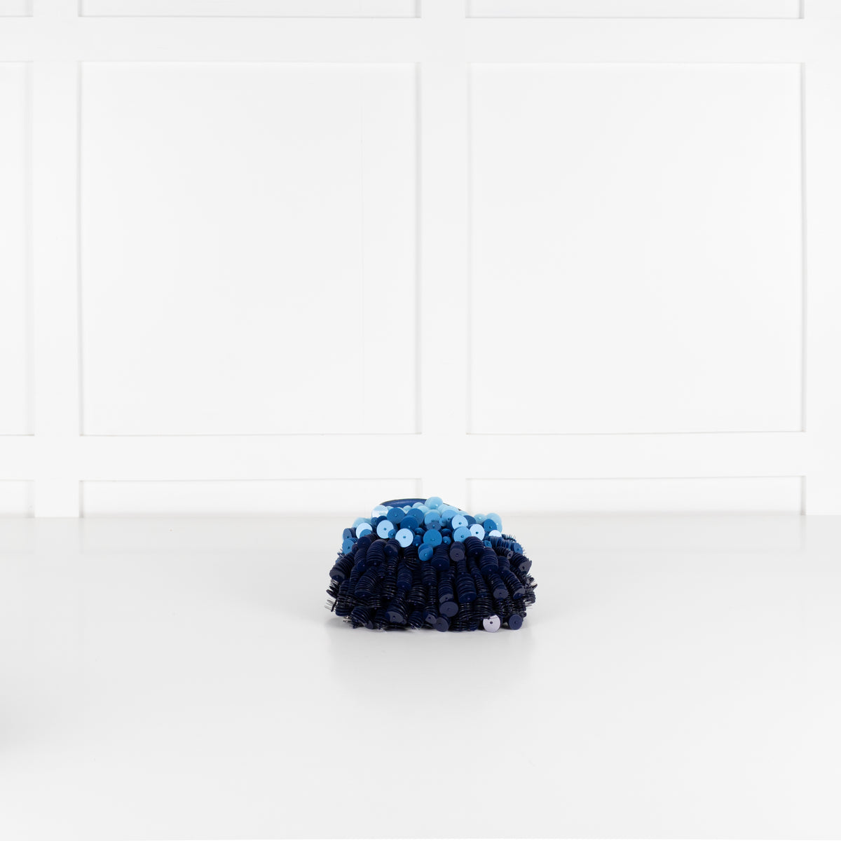 Anya Hindmarch Blue Blowfish embellished leather-trimmed satin shoulder bag