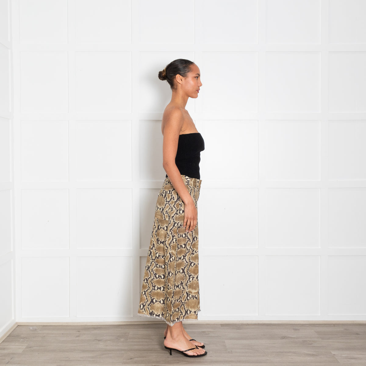 Adolfo Dominguez Snake Pattern Linen Cullottes