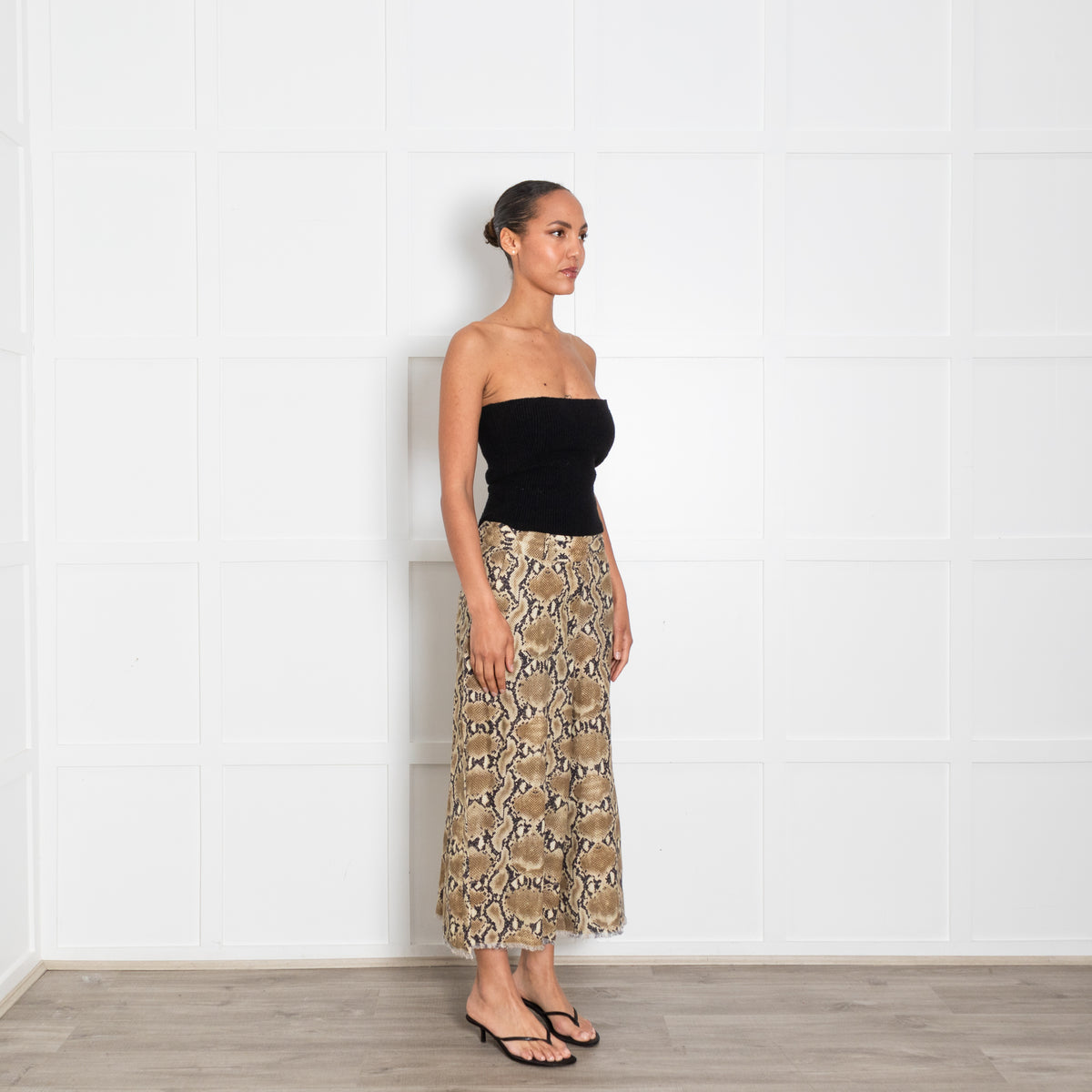 Adolfo Dominguez Snake Pattern Linen Cullottes