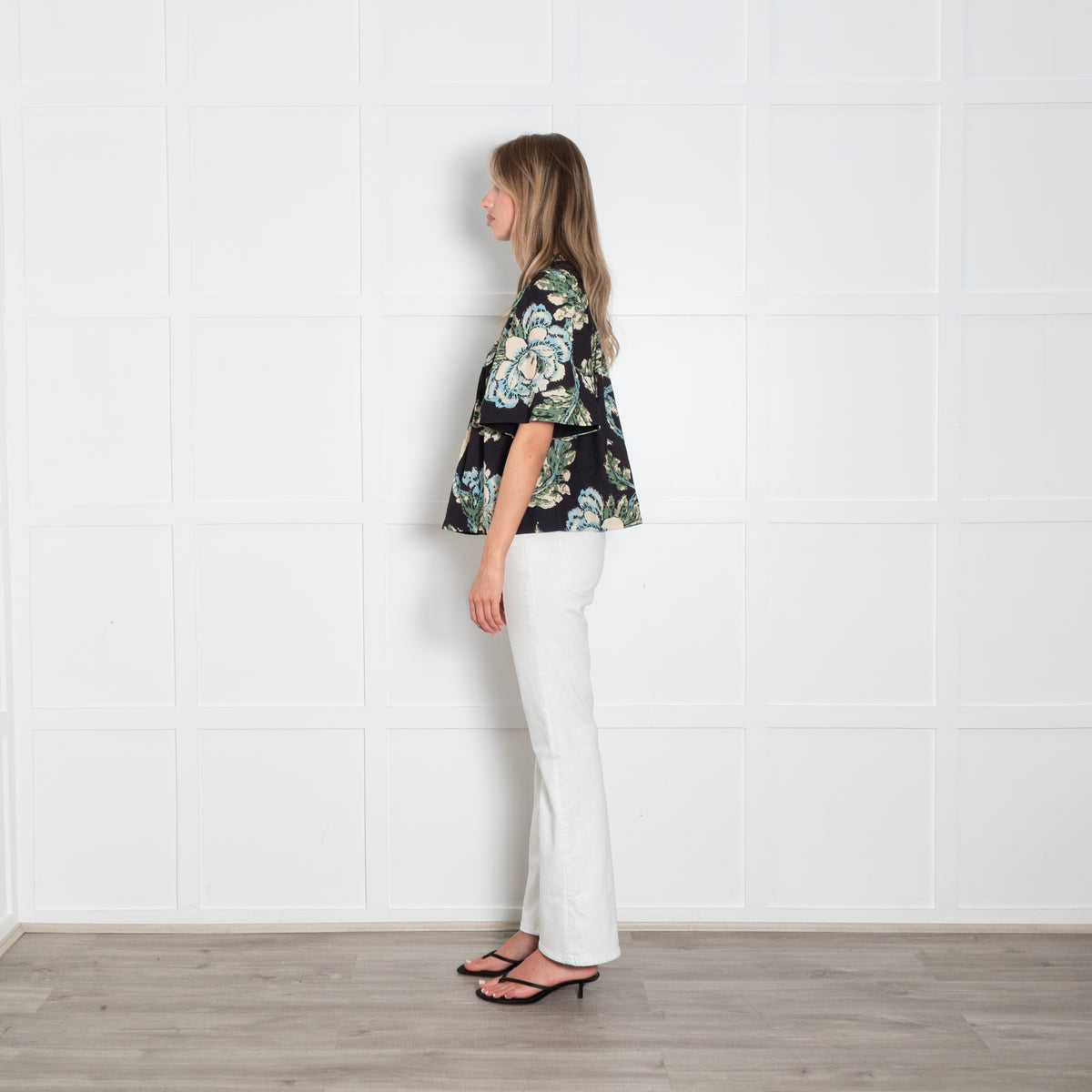 Rhode Black Green Floral Top
