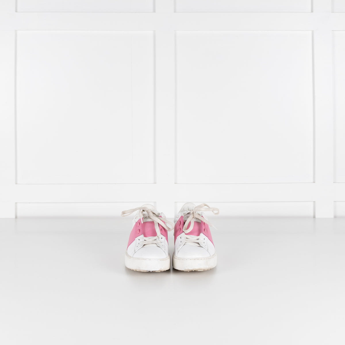 Valentino Garavani White Pink Open Sneakers