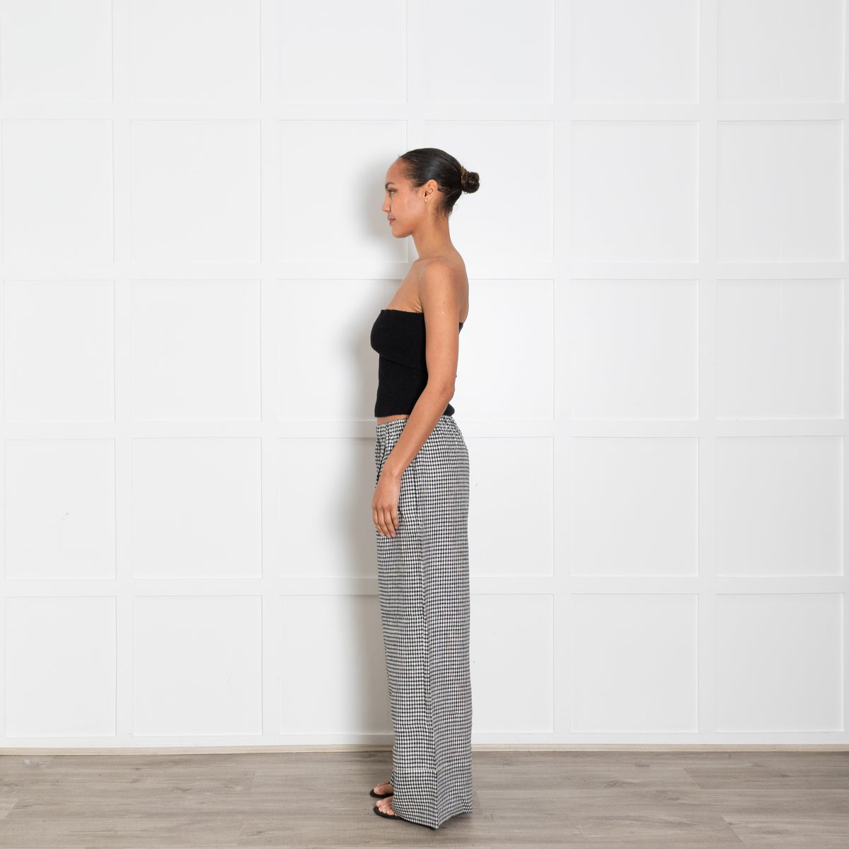 Reformation Black & White Checked Trousers