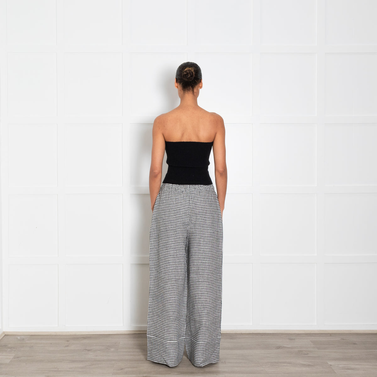 Reformation Black & White Checked Trousers