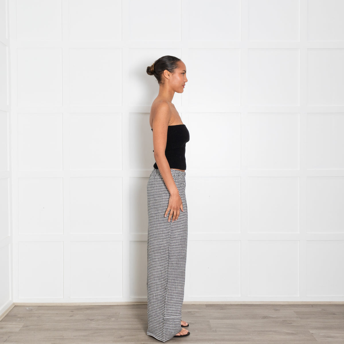 Reformation Black & White Checked Trousers