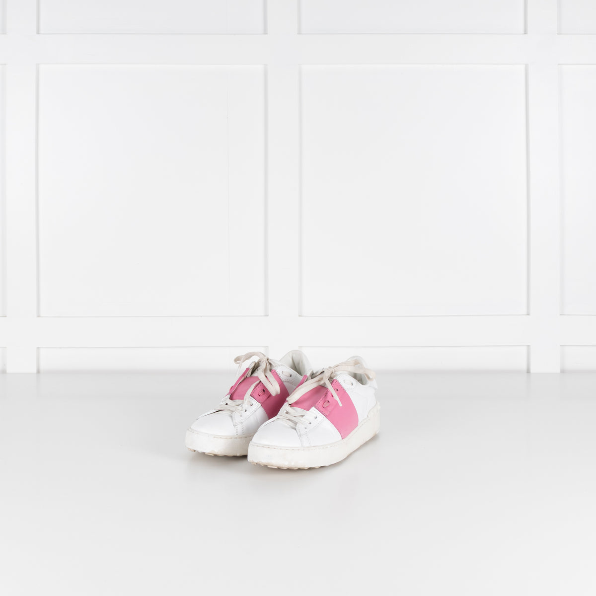 Valentino Garavani White Pink Open Sneakers