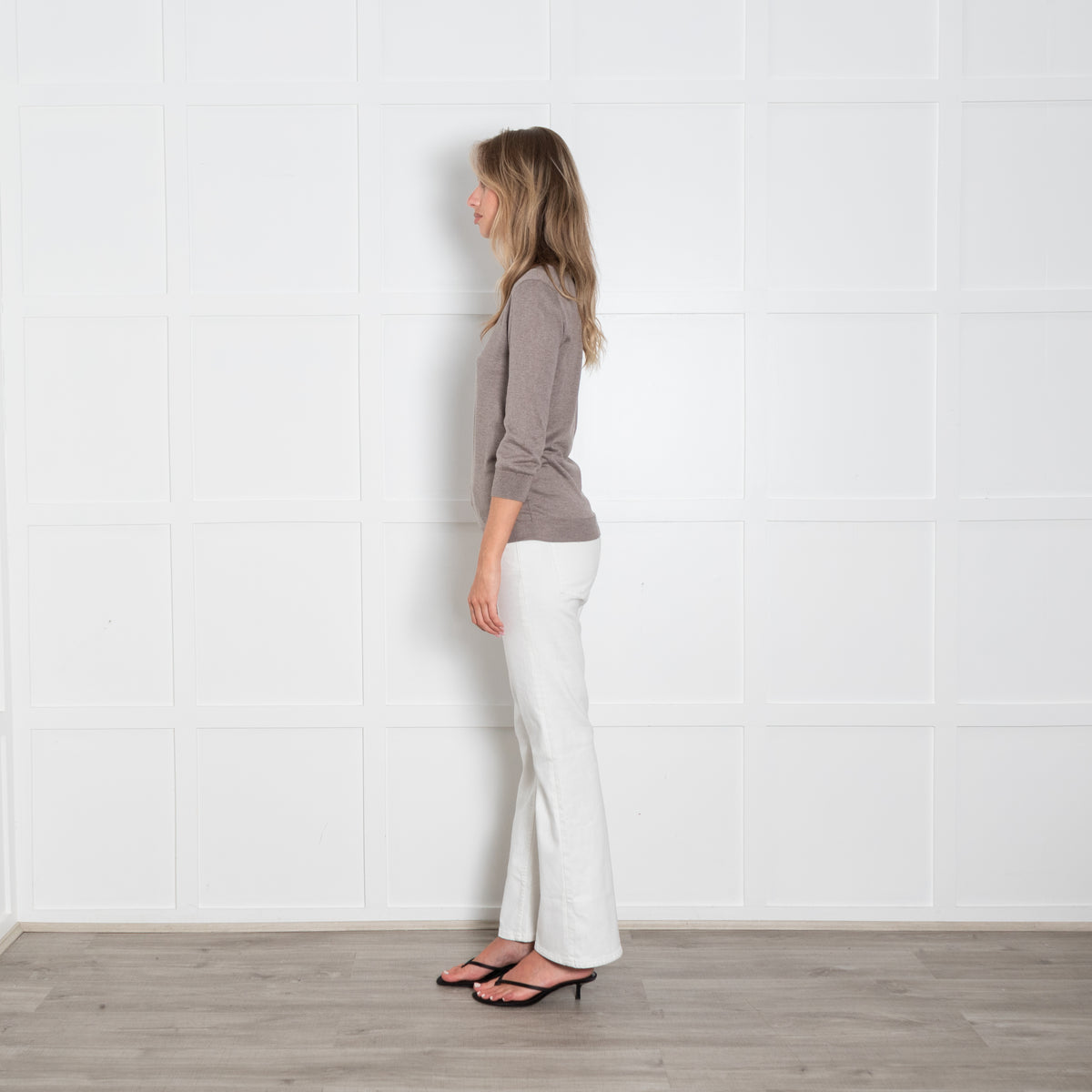 Strenesse Taupe Fine Knit 3/4 Length Jumper