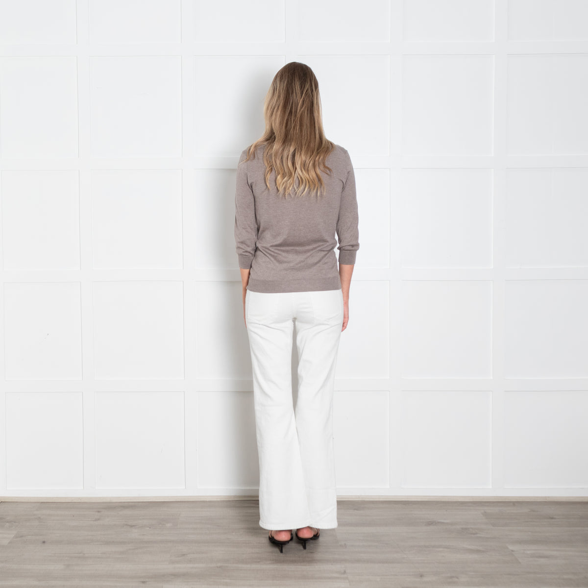 Strenesse Taupe Fine Knit 3/4 Length Jumper