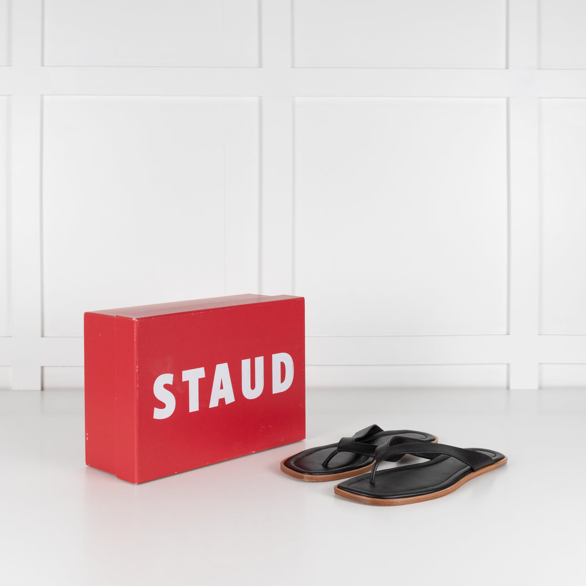 Staud Black Dante Flip Flops