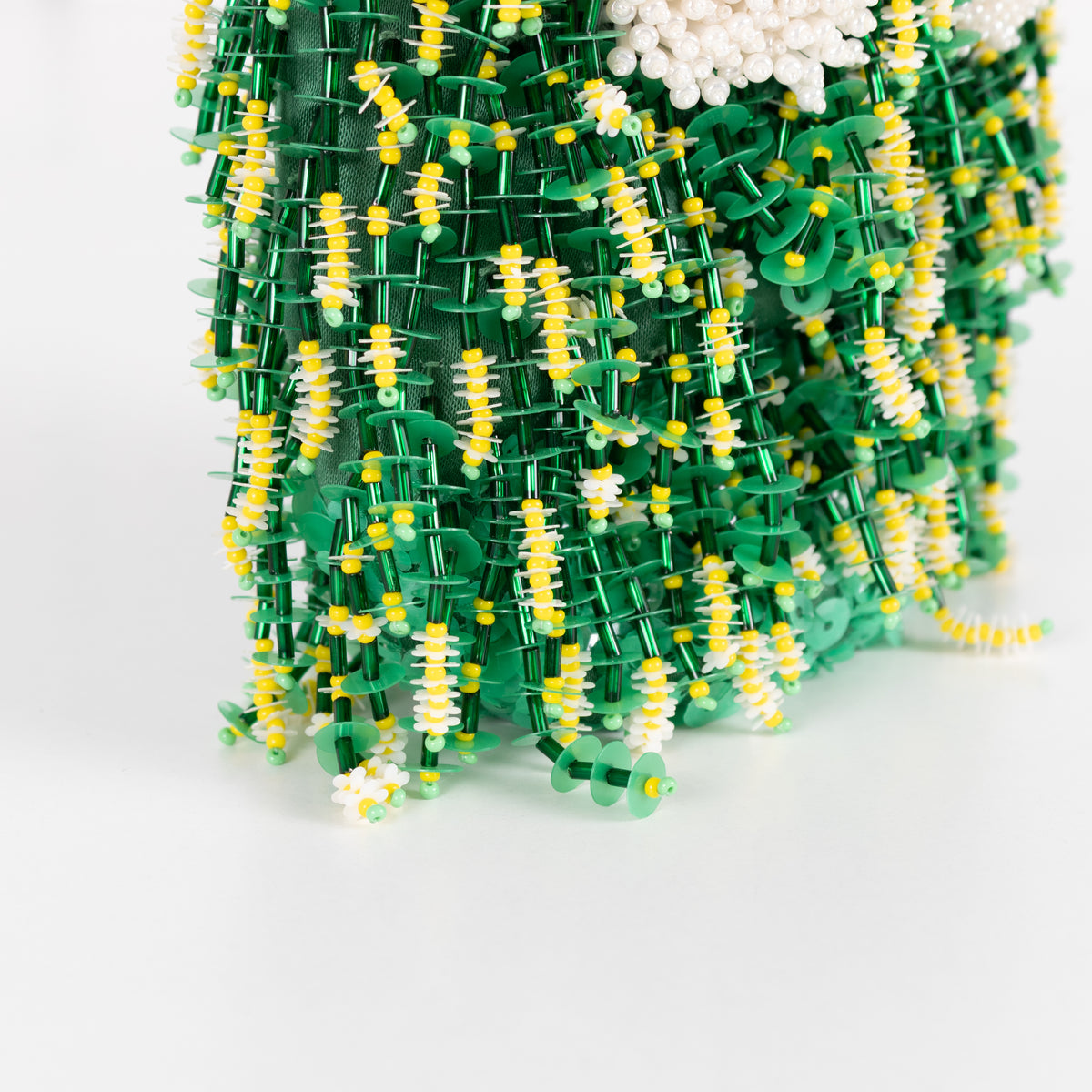 Anya Hindmarch Green Beaded Eyes Embellished Mini Bucket Bag