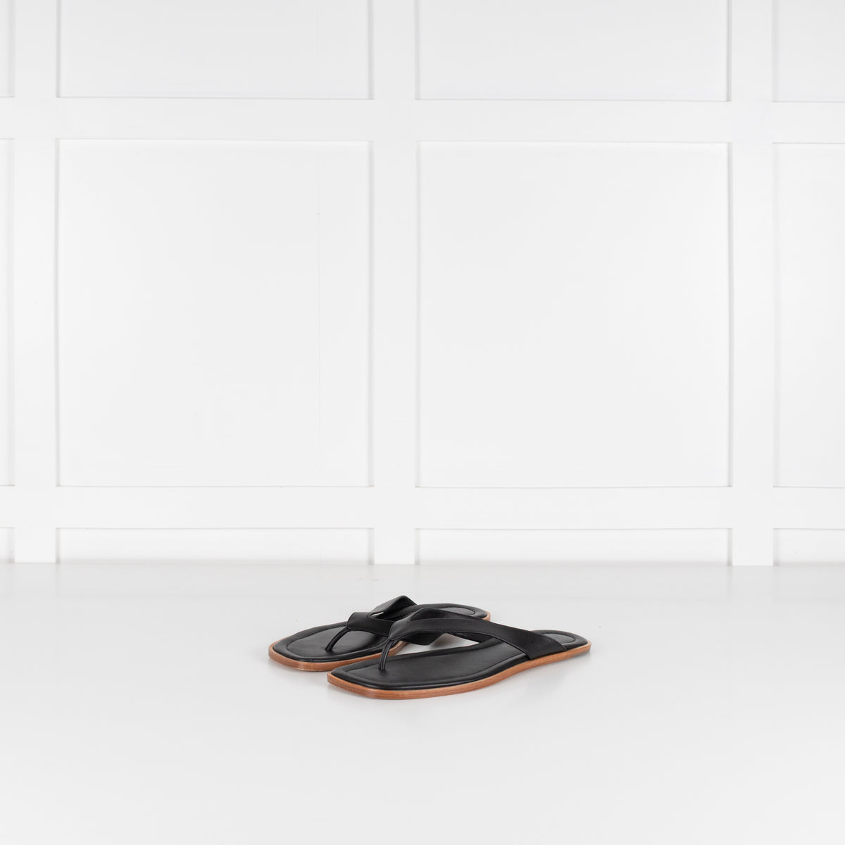 Staud Black Dante Flip Flops