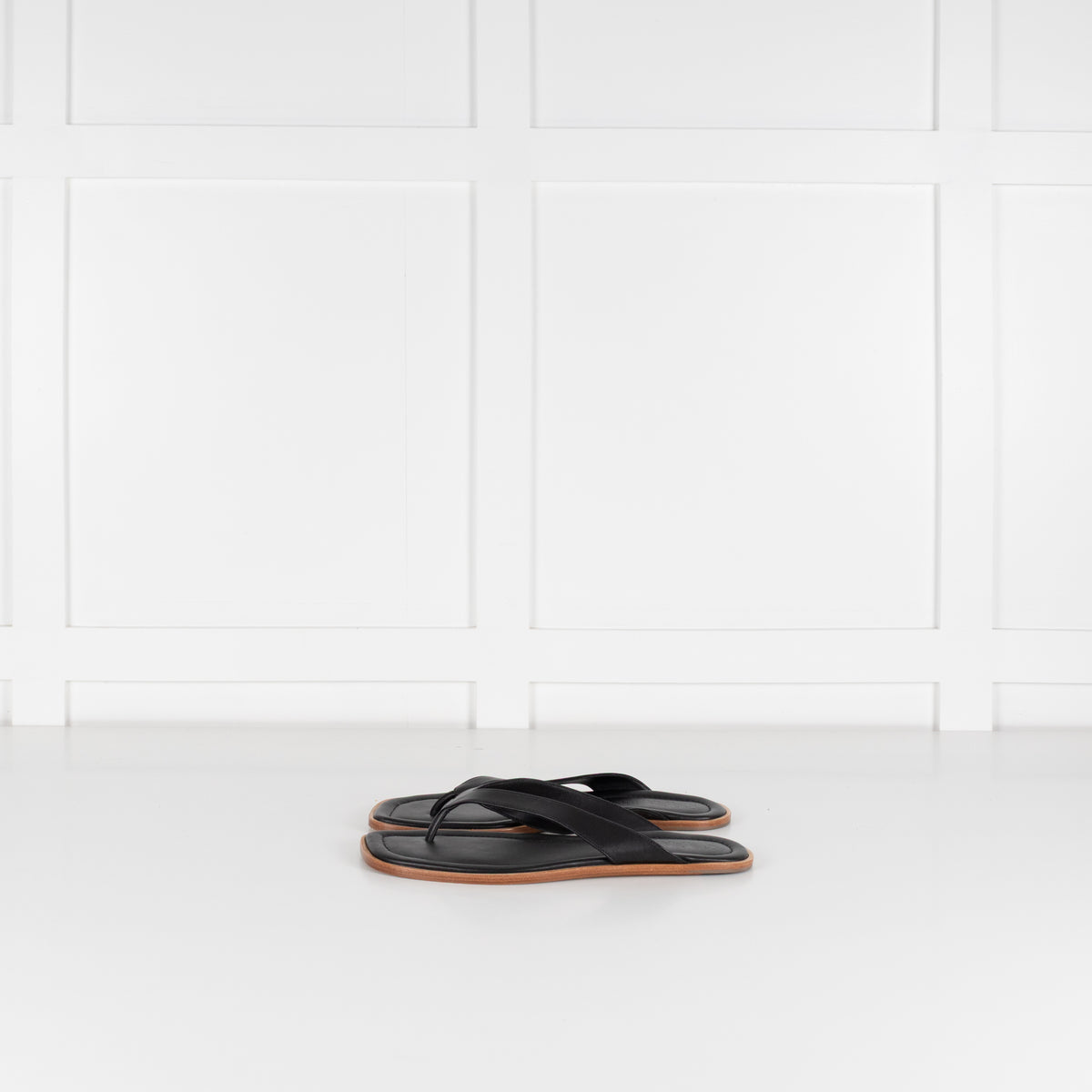 Staud Black Dante Flip Flops