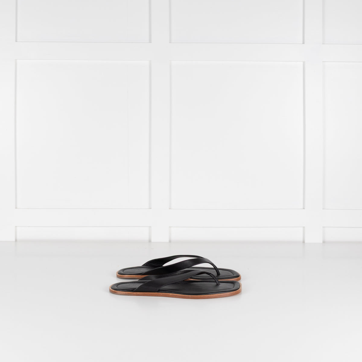Staud Black Dante Flip Flops