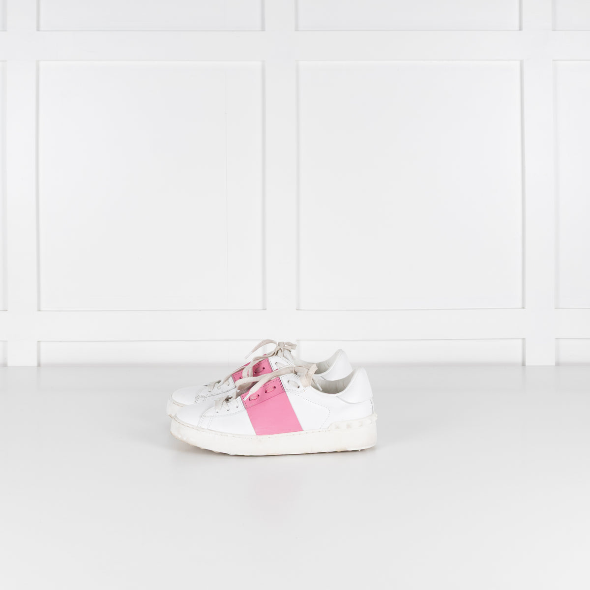 Valentino Garavani White Pink Open Sneakers