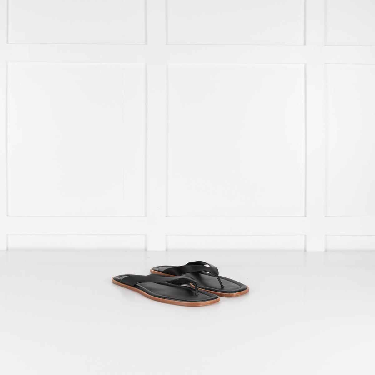 Staud Black Dante Flip Flops