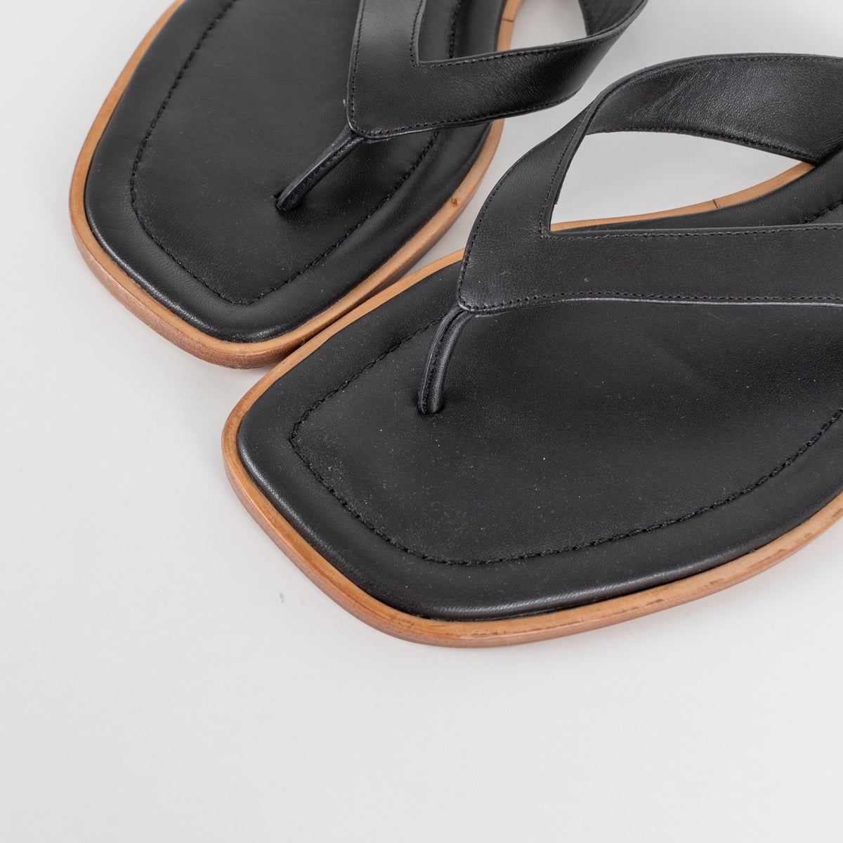 Staud Black Dante Flip Flops