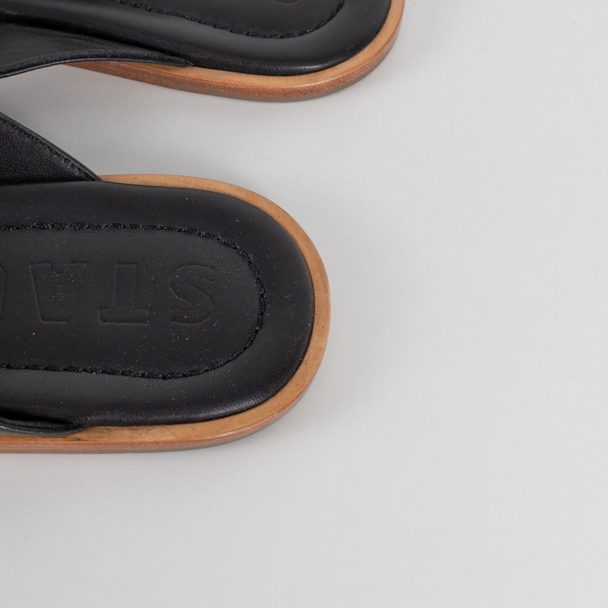 Staud Black Dante Flip Flops