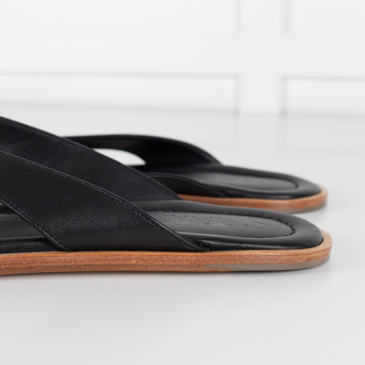 Staud Black Dante Flip Flops