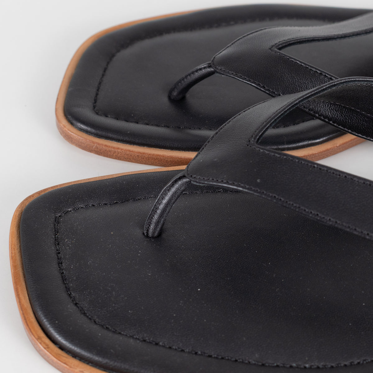 Staud Black Dante Flip Flops