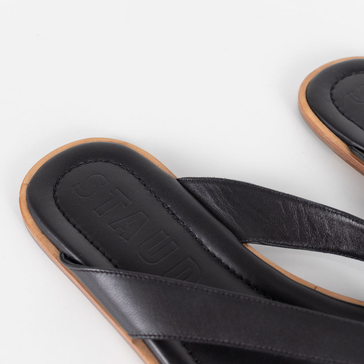 Staud Black Dante Flip Flops