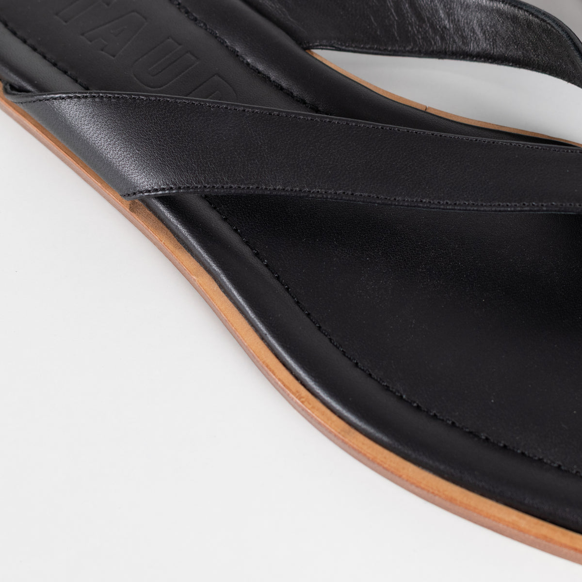 Staud Black Dante Flip Flops