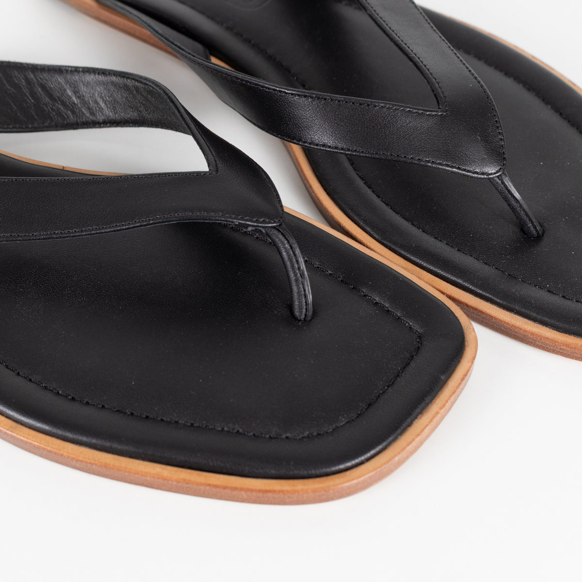 Staud Black Dante Flip Flops