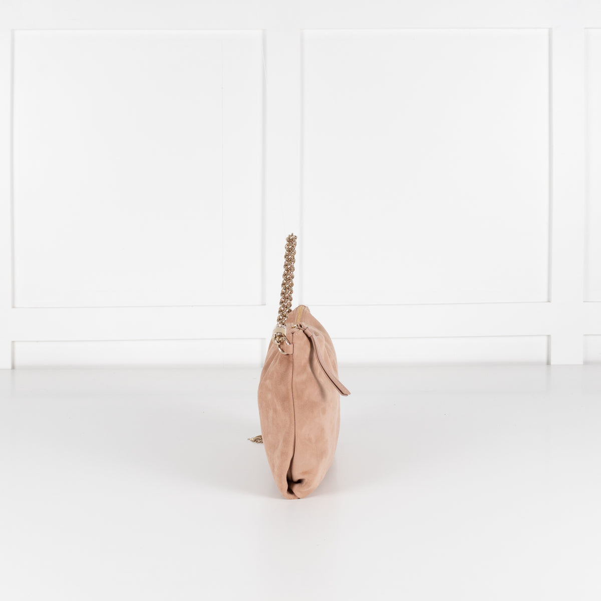 Jimmy Choo Beige Suede Shoulder Bag with Chain